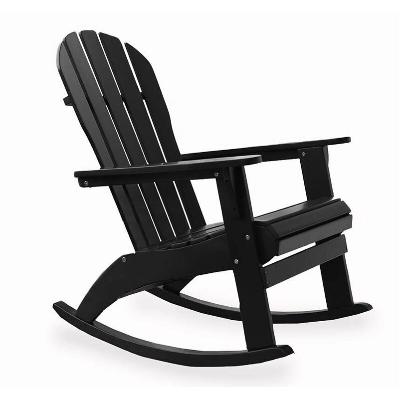 Plow Hearth Solid Wood Rocking Adirondack Chair Reviews Wayfair   Solid Wood Rocking Adirondack Chair 